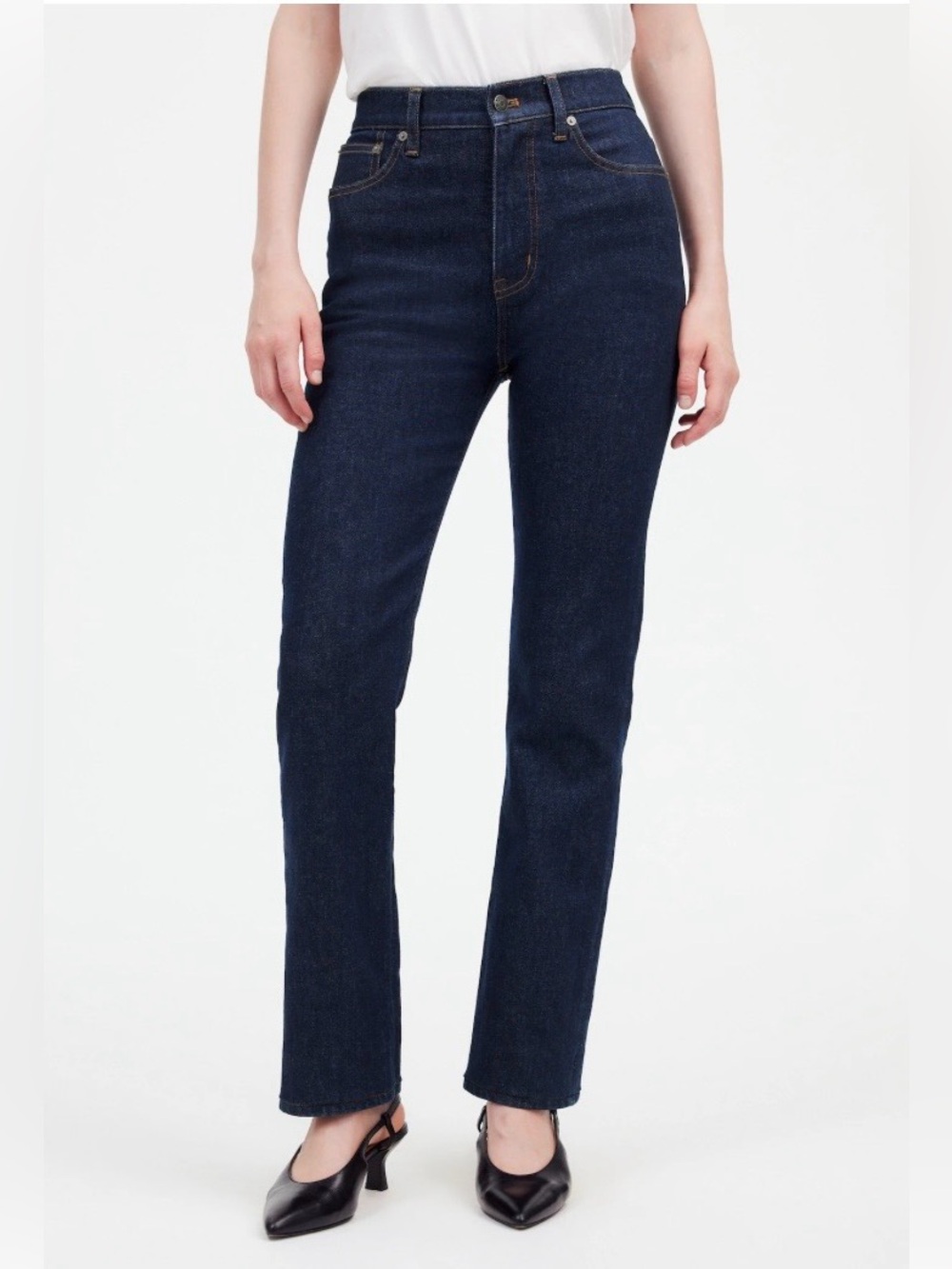 NWOT Madewell 90’s Straight High Rise Dark Wash Jeans Size 27
